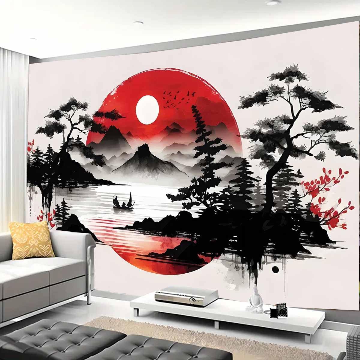 Tapiz de Paisaje Montañoso Jap - Wall Scroll Tapestry reseña y precio