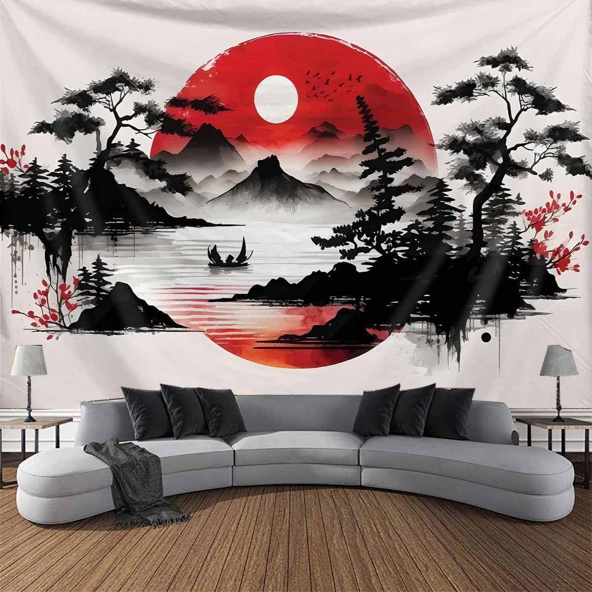 Tapiz de Paisaje Montañoso Jap - Wall Scroll Tapestry reseña y precio