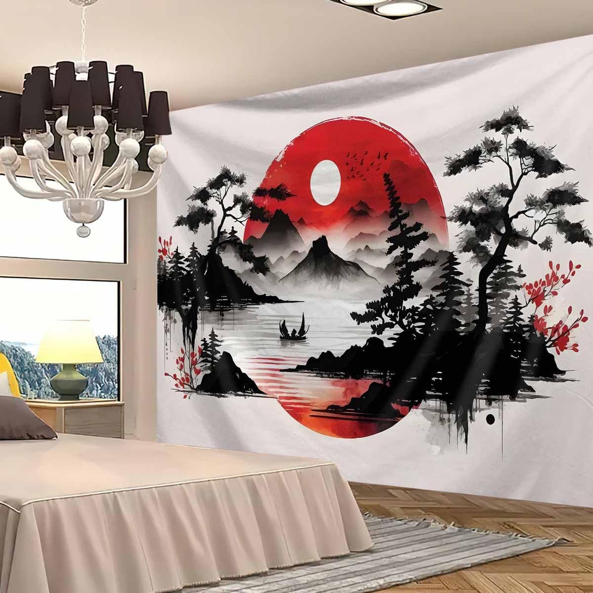 Tapiz de Paisaje Montañoso Jap - Wall Scroll Tapestry reseña y precio