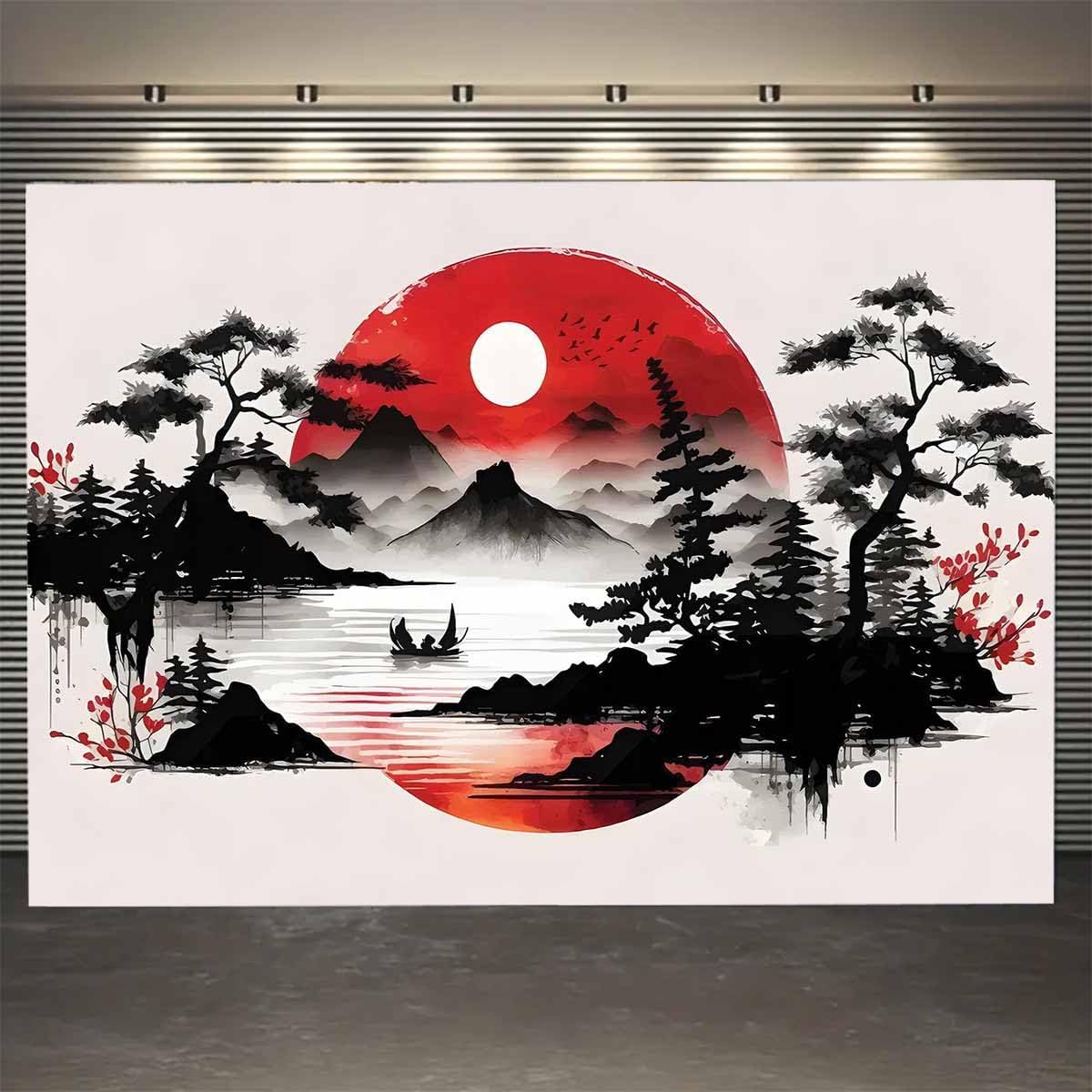 Tapiz de Paisaje Montañoso Jap - Wall Scroll Tapestry reseña y precio